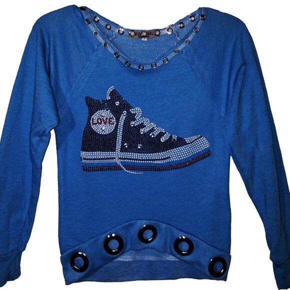 LOVE Sneaker Girl's Blue Sweatshirt - Picture 2 of 5